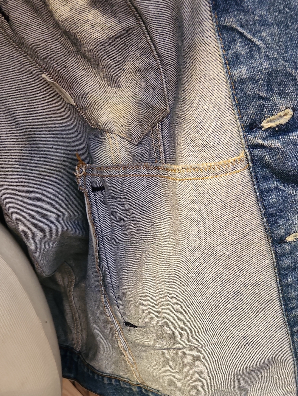Levi's Blue Denim Vintage Trucker Jacket 80's Tall XXL 6 Pockets - Picture 5 of 14
